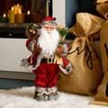 Decoratiune Mos Craciun Clause, Homla, 45 cm, plastic/poliester, rosu
