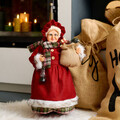 Decoratiune Bunica Craciun Clause, Homla, 45 cm, plastic/poliester, rosu
