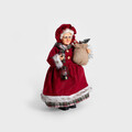 Decoratiune Bunica Craciun Clause, Homla, 45 cm, plastic/poliester, rosu