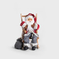 Decoratiune Mos Craciun pe balansoar Clause, Homla, 45 cm, plastic/poliester, rosu