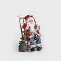 Decoratiune Mos Craciun pe balansoar Clause, Homla, 45 cm, plastic/poliester, rosu