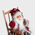 Decoratiune Mos Craciun pe balansoar Clause, Homla, 45 cm, plastic/poliester, rosu