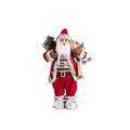 Decoratiune Mos Craciun cu schiuri Clause, Homla, 60 cm, plastic/poliester, rosu