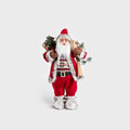 Decoratiune Mos Craciun cu schiuri Clause, Homla, 60 cm, plastic/poliester, rosu