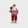 Decoratiune Mos Craciun cu pulover Clause, Homla, 90 cm, plastic/poliester, rosu