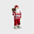 Decoratiune Mos Craciun cu pulover Clause, Homla, 90 cm, plastic/poliester, rosu
