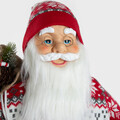 Decoratiune Mos Craciun cu pulover Clause, Homla, 90 cm, plastic/poliester, rosu