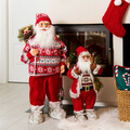 Decoratiune Mos Craciun cu pulover Clause, Homla, 90 cm, plastic/poliester, rosu