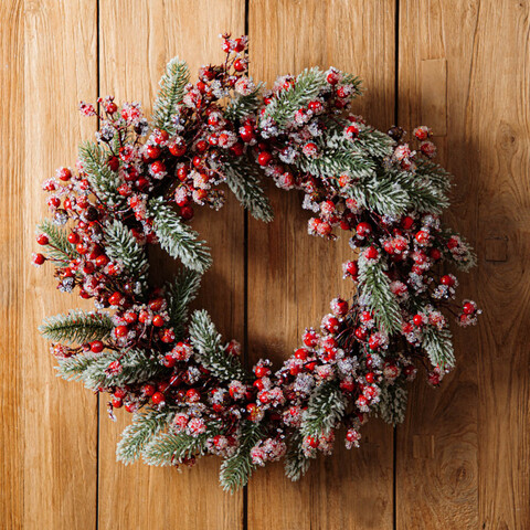 Coronita Farila, Homla, 50 cm, plastic, verde/rosu