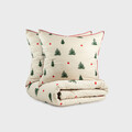 Lenjerie de pat King Size, Wonky, Homla, 200x220 cm, 3 piese, microfibra din poliester, bej
