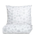 Lenjerie de pat King Size, Lugn, Homla, 3 piese, 200x220 cm, bumbac, alb/gri