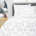 Lenjerie de pat King Size, Lugn, Homla, 3 piese, 200x220 cm, bumbac, alb/gri