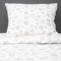 Lenjerie de pat King Size, Lugn, Homla, 3 piese, 200x220 cm, bumbac, alb/gri