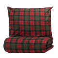 Lenjerie de pat dubla Tartan, Homla, 3 piese, 160x200 cm, bumbac, rosu/verde