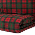 Lenjerie de pat dubla Tartan, Homla, 3 piese, 160x200 cm, bumbac, rosu/verde