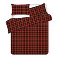 Lenjerie de pat King Size, Tartan, Homla, 3 piese, 200x220 cm, bumbac, rosu/verde