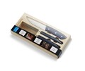 Set 4 cutite pentru friptura in suport de lemn, Amefa, Blue Wood Hercule, inox