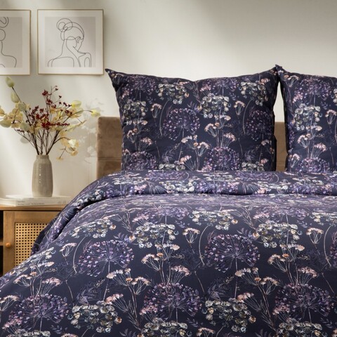 Lenjerie de pat dubla Lorret, Homla, 3 piese, 160x200 cm, microfibra din poliester, albastru