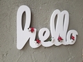 Decoratiune de perete, Xmas Hello, 40x2x20 cm, Alb