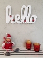 Decoratiune de perete, Xmas Hello, 40x2x20 cm, Alb