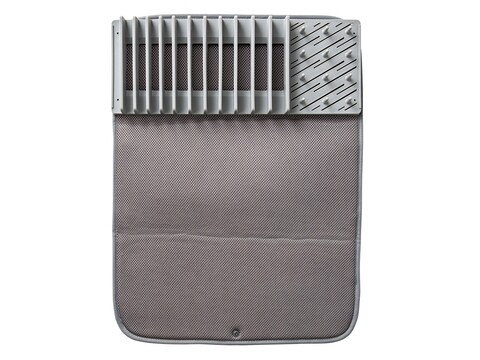 Scurgator vase cu covoras absorbant, Brandani, 59.5x45 cm, polipropilena/poliester, gri