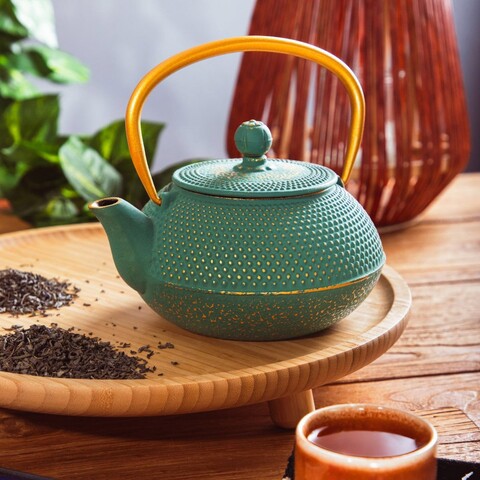 Ceainic Andreas, Homla, 16x15.5 cm, 0.8 L, fonta, verde