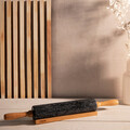 Sucitor Marble, Homla, 45 cm, marmura/lemn, negru/natur