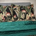 Cuvertura de pat Tuala, Homla, 200x220 cm, poliester, verde inchis