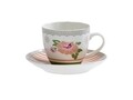 2 db-os csésze készlet teáslappal, bazsarózsa, Brandani, 150 ml, porcelán