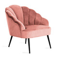 Fotoliu Ariel, Homla, 63x50x71 cm, metal/catifea din poliester, roz