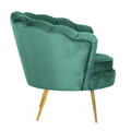 Fotoliu Shelly, Homla, 82x74x76 cm, metal/lemn/catifea din poliester, verde