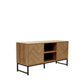 Comoda TV Swen, Homla, 120x38x60 cm, MDF/metal, natur
