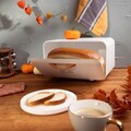 Cutie pentru paine Bien, Homla, 33x24x19 cm, inox/bambus, alb
