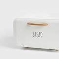 Cutie pentru paine Bien, Homla, 33x24x19 cm, inox/bambus, alb