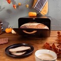 Cutie pentru paine Bien, Homla, 33x24x19 cm, inox/bambus, negru