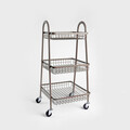Etajera de baie cu roti Carinn, Homla,  38x42x73 cm, metal, caramiziu