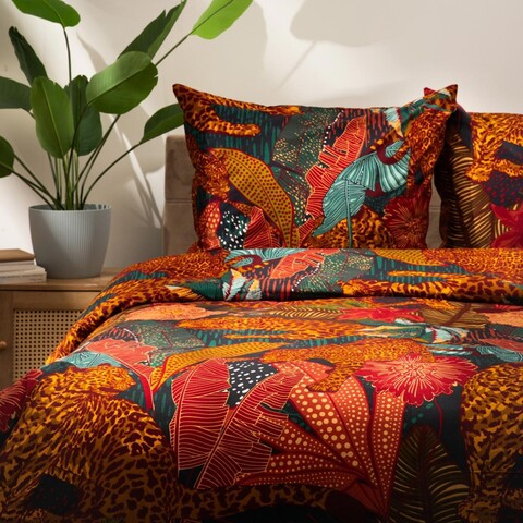 Lenjerie de pat King Size, Kellie, Homla, 3 piese, 200x220 cm, microfibra din poliester, multicolor