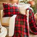 Patura Tartan, Homla, 150x200 cm, poliester, rosu/verde