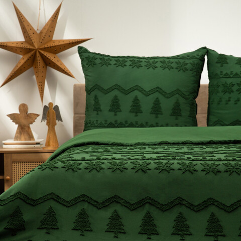 Lenjerie de pat King Size, Mariah, Homla, 3 piese, 200x220 cm, microfibra din poliester, verde