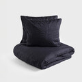 Lenjerie de pat King Size, Lyra, Homla, 3 piese, 200x220 cm, bumbac, negru