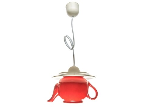 Pendul Happy tea pot, Deco Republic, E27, 1x60W, ceramica, rosu