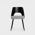 Scaun Helic, Homla, 48.5x54.5x76.5 cm, poliester/lemn, negru/gri