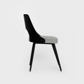 Scaun Helic, Homla, 48.5x54.5x76.5 cm, poliester/lemn, negru/gri