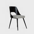 Scaun Helic, Homla, 48.5x54.5x76.5 cm, poliester/lemn, negru/gri