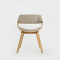 Scaun Kinke, Homla, 51.5x54x74 cm, poliester/lemn, natur/bej