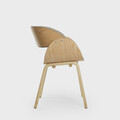 Scaun Kinke, Homla, 51.5x54x74 cm, poliester/lemn, natur/bej