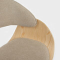 Scaun Kinke, Homla, 51.5x54x74 cm, poliester/lemn, natur/bej