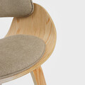 Scaun Kinke, Homla, 51.5x54x74 cm, poliester/lemn, natur/bej