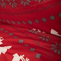 Lenjerie de pat King Size, Renna, Homla, 200x220 cm, microfibra din poliester, rosu/alb