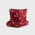 Lenjerie de pat King Size, Reindeer, Homla, 3 piese, 200x220 cm, microfibra din poliester, rosu